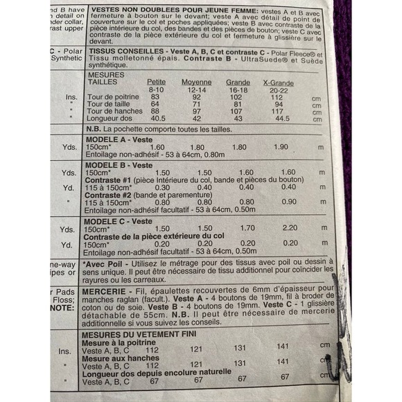 McCalls sewing pattern 9524 Women's cardigan jacket Sz s-XL - Picture 5 of 5